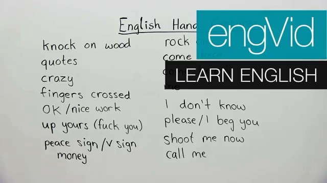 English Conversation The Meaning of Hand Gestures
