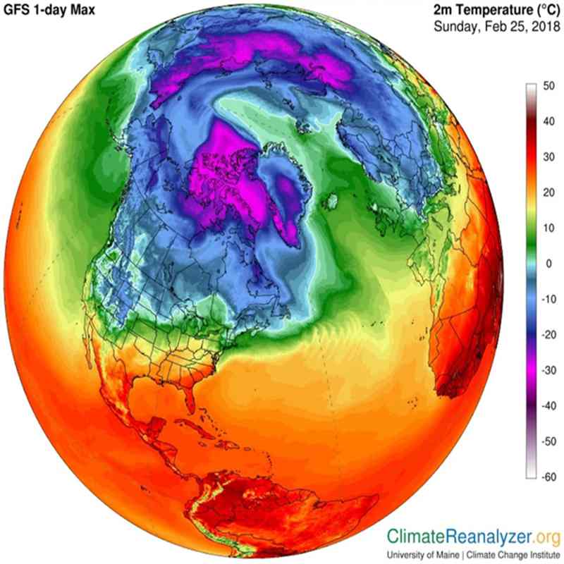 Warm Air Above the Arctic Freezes Europe