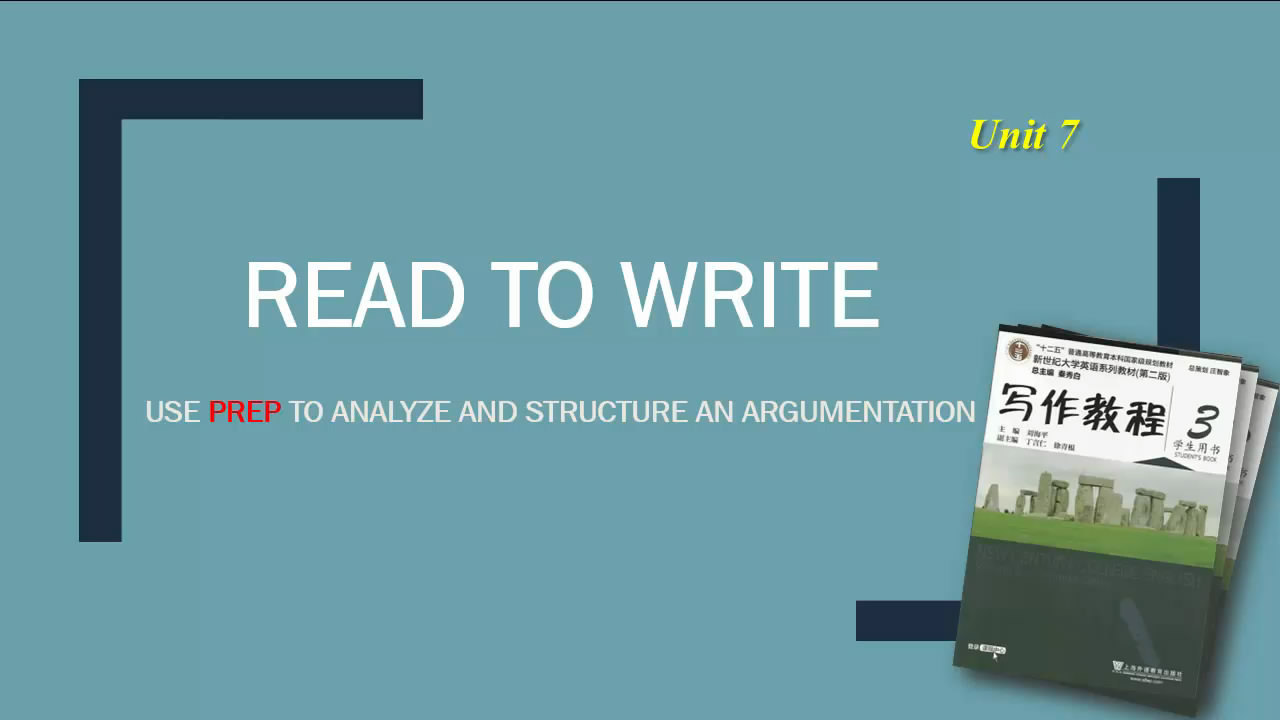 Read to Write — Use PREP to Analyze  and Structure an Argumentation
