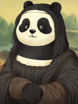 Chinese panda steps into the world of famous paintings