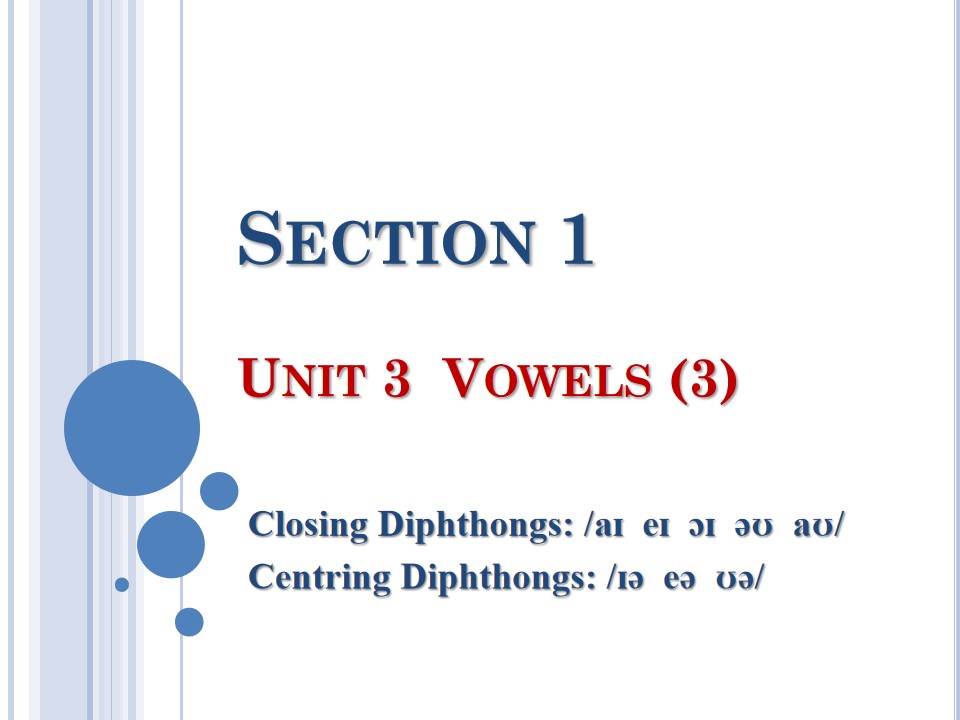 新世纪高等院校英语专业本科生系列（修订版）：语音教程（第2版）Unit 3 PPT课件