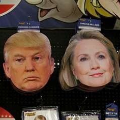 Many Americans Wearing Trump or Clinton Masks on Halloween